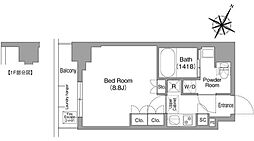 コンフォリア・リヴ新中野サウス 6階1Kの間取り
