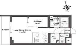 ルーウェ東大泉 6階1LDKの間取り
