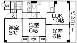 ビサイド22 2階3LDKの間取り