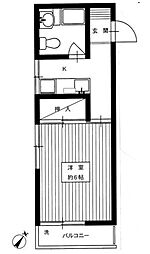 宇都コーポ 1Kの間取図画像