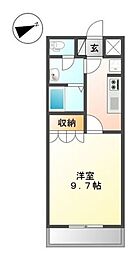 ハイツコスモス 1階1Kの間取り