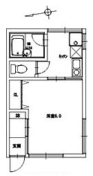 ウエルス.一之江 1Kの間取図画像