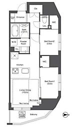 コンフォリア新御徒町 9階2LDKの間取り