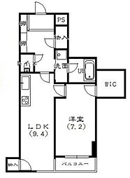 スリーツリーズ 4階1LDKの間取り