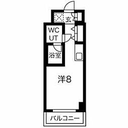 クラリッサ川崎ブルーノ 10階ワンルームの間取り