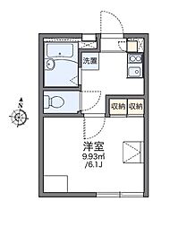 レオパレスパステルランド 1Kの間取図画像