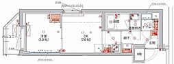 ハーモニーレジデンス神楽坂ヒルズthird 1DKの間取図画像