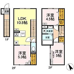 セレスティア柴又IV 2階3LDKの間取り