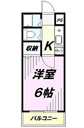 タウンコート所沢東住吉HA 1Kの間取図画像