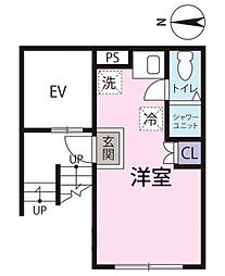 ソナーレフォレスタ馬込 2階ワンルームの間取り