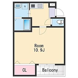 フジパレス和歌山黒田III番館 1階1Kの間取り