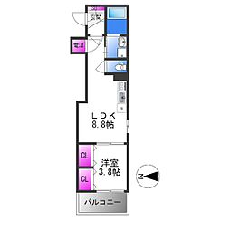 GRANDIRFOREST 1LDKの間取図画像
