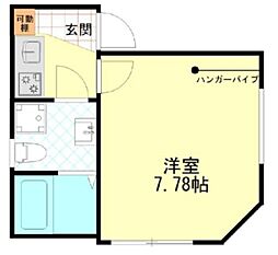 京成押上線 四ツ木駅 徒歩7分の賃貸アパート 1階1Kの間取り