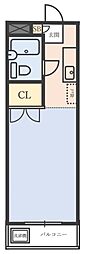 フタバハイツ-B ワンルームの間取図画像