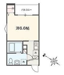 MELLAS大和田 1Kの間取図画像
