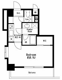 JR中央線 武蔵小金井駅 徒歩4分の賃貸マンション 3階1Kの間取り