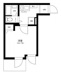 日暮里舎人ライナー 熊野前駅 徒歩10分の賃貸アパート 1階1Kの間取り