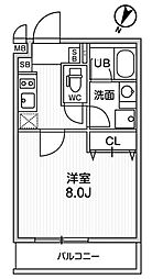 ALTERNA北品川 1Kの間取図画像