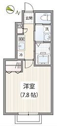 東急池上線 池上駅 徒歩7分の賃貸アパート 1階1Kの間取り