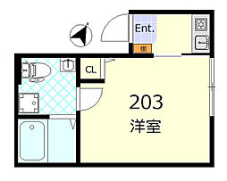 Sincrease代田橋 1Kの間取図画像