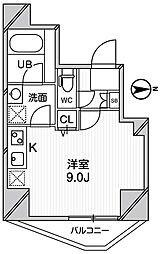 ジェノヴィア蒲田スカイガーデン ワンルームの間取図画像
