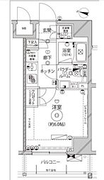 京急本線 平和島駅 徒歩5分の賃貸マンション 6階1Kの間取り