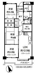 レジデンス岸和田 3SLDKの間取図画像