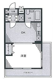 ウィンベルデュエット北綾瀬第8 2階1DKの間取り