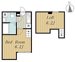 プラム相武台 1階1Kの間取り