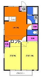 マホロバホームA 2LDKの間取図画像
