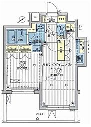東急池上線 長原駅 徒歩10分の賃貸マンション 5階1LDKの間取り