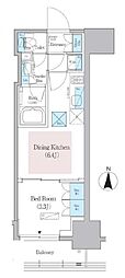 アーバネックス蔵前レジデンス 1DKの間取図画像