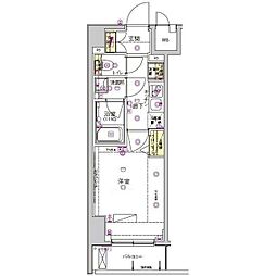 ハーモニーレジデンス水天宮前 7階1Kの間取り