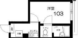 ＡＰＴ西新井 1階1Kの間取り