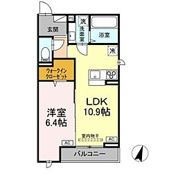 Ｄ−ＲＯＯＭ松木 3階1LDKの間取り