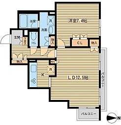 元麻布フォレストプラザ2 1LDKの間取図画像