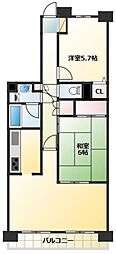 レクセルマンション西武立川 2LDKの間取図画像