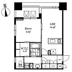 レジディア日本橋馬喰町3 10階1LDKの間取り