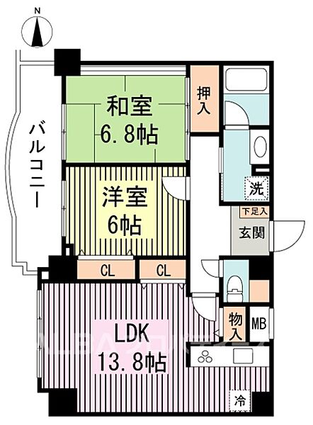 東京都板橋区成増３丁目(賃貸マンション2LDK・7階・65.60㎡)の写真 その2