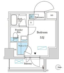 パークアクシス錦糸町スタイルズ ワンルームの間取図画像