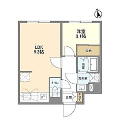 ウェルスクエア新宿戸山 1LDKの間取図画像
