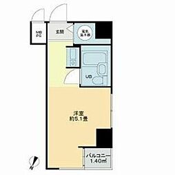 ライオンズマンション麻布 6階ワンルームの間取り