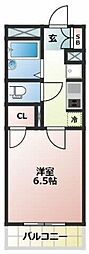 リヴェール2 1Kの間取図画像