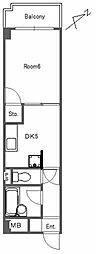 ローヤル高穂 1DKの間取図画像