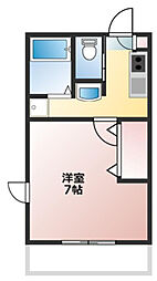 サンルージュ横浜 1Kの間取図画像