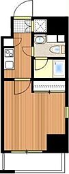 ParkWell蔵前 1Kの間取図画像