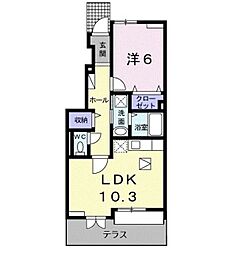 小田急小田原線 渋沢駅 バス6分 宮の上下車 徒歩9分の賃貸アパート 1階1LDKの間取り