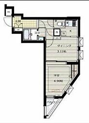 ビバリーホームズ目黒鷹番 1DKの間取図画像