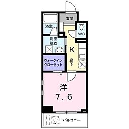 アルトピァーノ 1Kの間取図画像