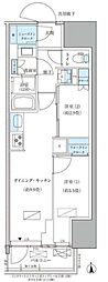 パークアクシス品川天王洲アイル 2DKの間取図画像